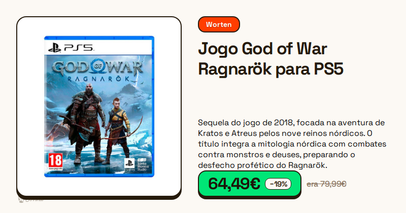 Capa do jogo God of War Ragnarök para PlayStation 5