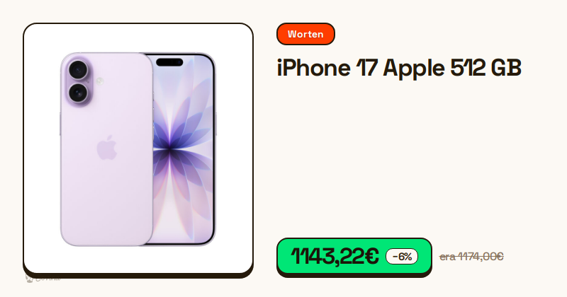 Smartphone iPhone 17 cor lavanda