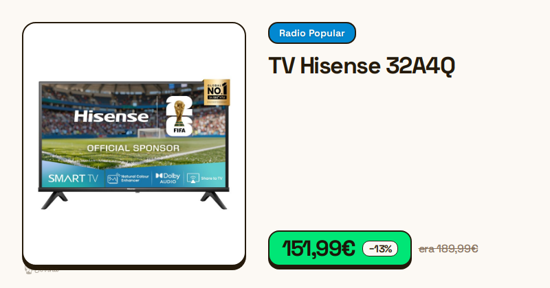 Televisor Hisense 32A4Q de 32 polegadas