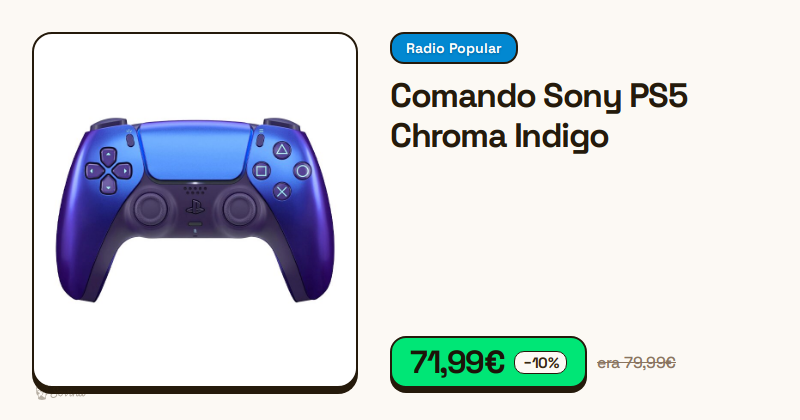 Comando sem fios Sony PS5 na cor roxa Chroma Indigo