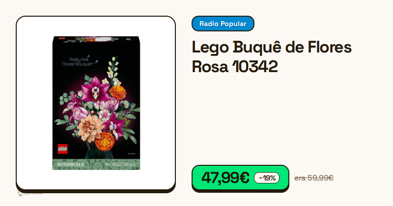 Caixa do set Lego Buquê de Flores Rosa 10342