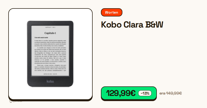 Leitor de e-books Kobo Clara B&W