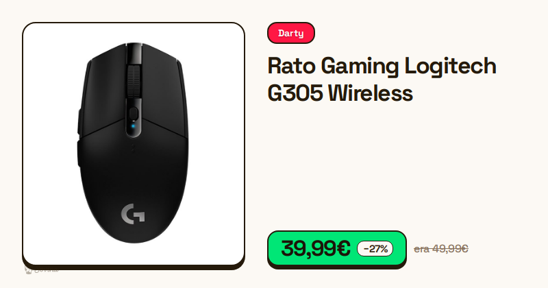 Rato gaming Logitech G305 sem fios de cor preta