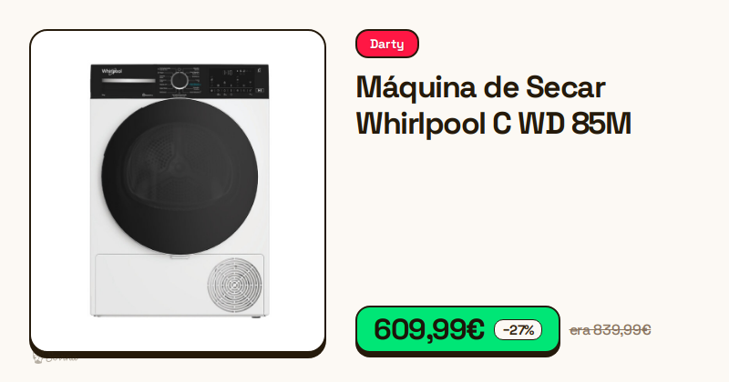 Máquina de secar Whirlpool branca de condensação