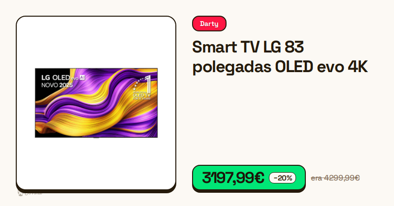 Smart TV LG OLED de 83 polegadas montada em parede