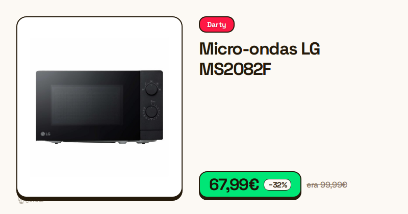 Micro-ondas LG preto de 20 litros