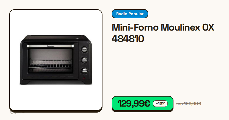 Mini-forno Moulinex em aço inoxidável