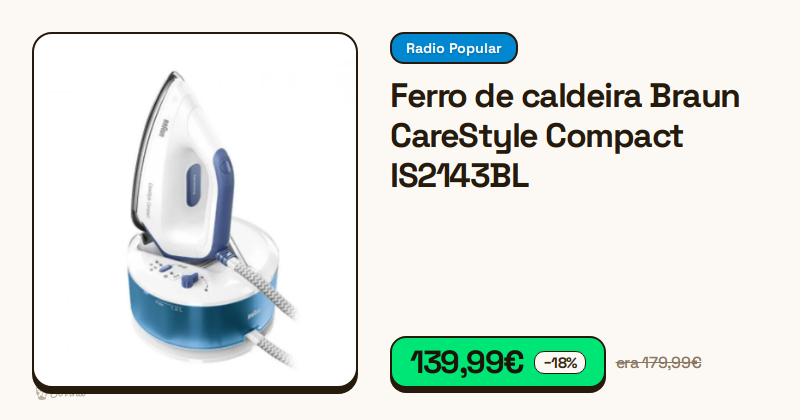 Ferro de caldeira Braun CareStyle Compact azul e branco