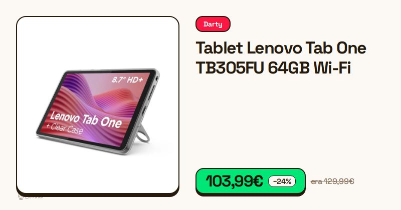 Tablet Lenovo Tab One TB305FU de 64GB com capa