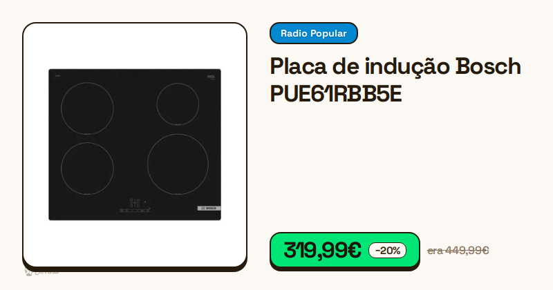 Placa de indução Bosch preta de quatro zonas