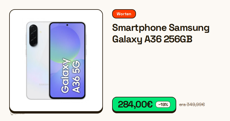 Smartphone Samsung Galaxy A36 cinzento