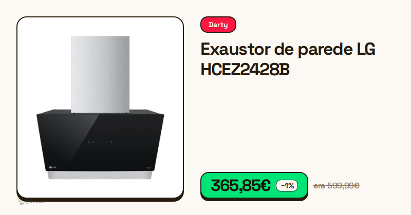 Exaustor de parede LG em preto e inox