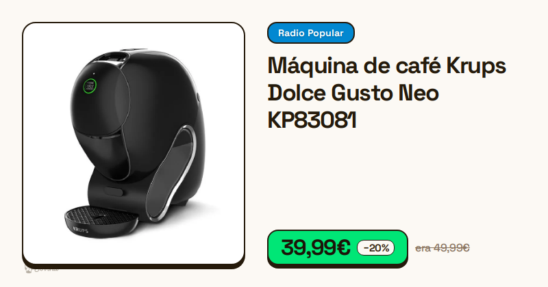 Máquina de café Krups Dolce Gusto Neo modelo KP83081