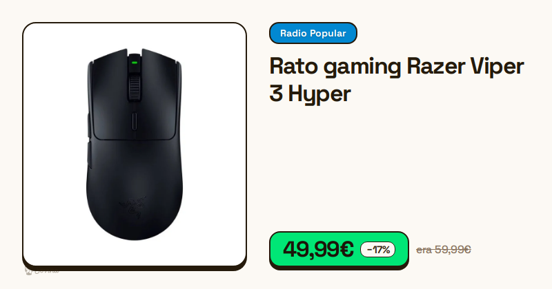 Rato gaming Razer Viper 3 Hyper preto