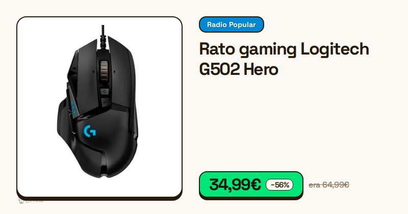 Rato gaming Logitech G502 Hero preto com fios