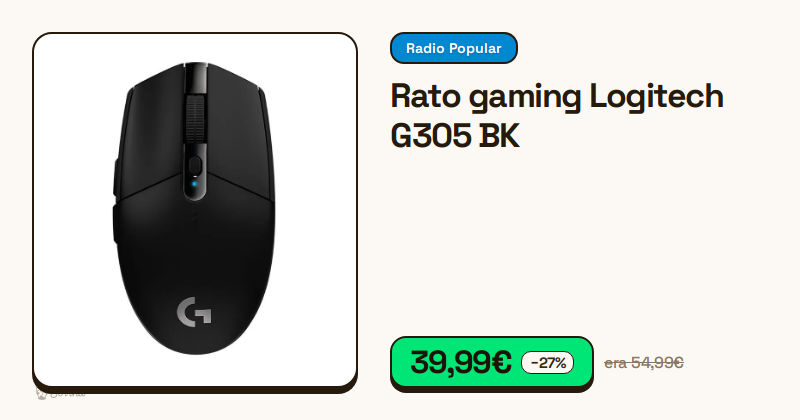Rato gaming sem fios Logitech G305 preto