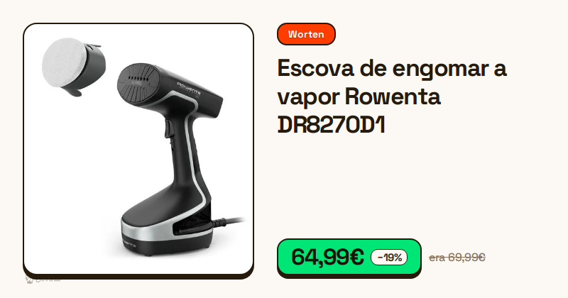 Escova de engomar a vapor Rowenta DR8270D1 de cor preta e azul.