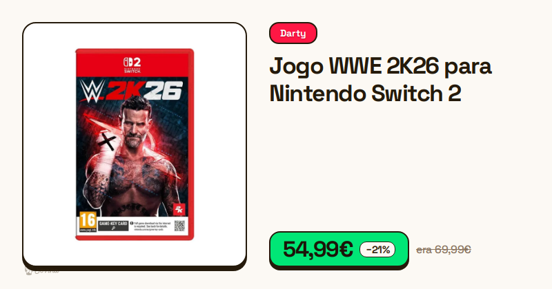 Capa do jogo WWE 2K26 para a consola Nintendo Switch 2.