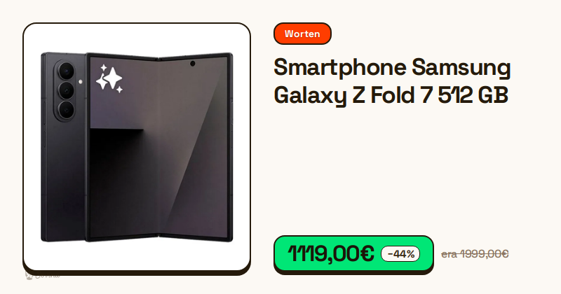 Smartphone Samsung Galaxy Z Fold 7 na cor preto noturno visto de frente