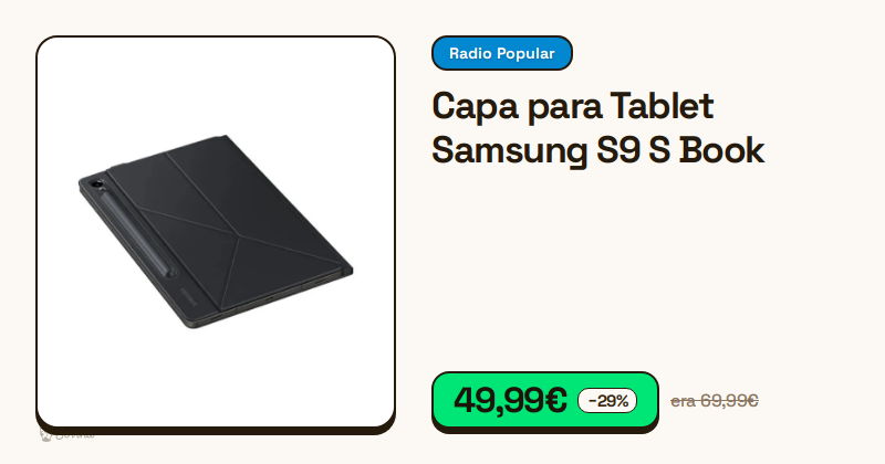 Capa de proteção tipo livro para tablet Samsung S9