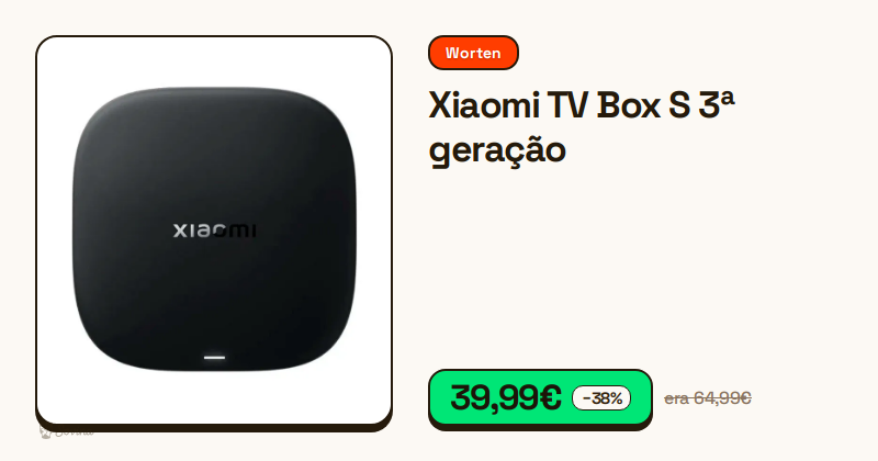 Xiaomi TV Box S de 3ª geração com comando à distância.