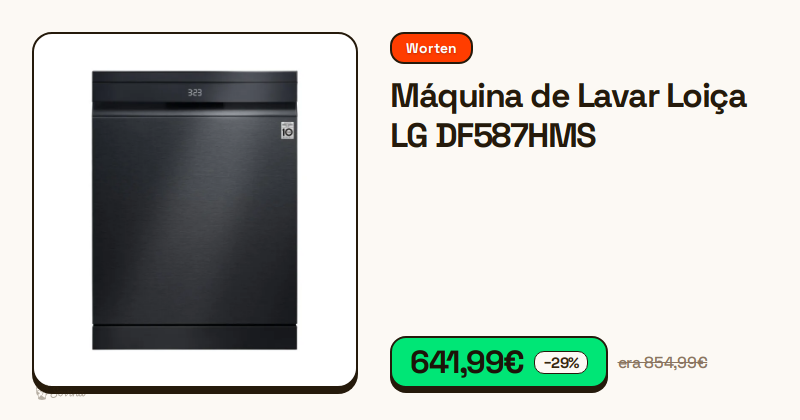 Máquina de lavar loiça LG de 14 conjuntos em acabamento preto