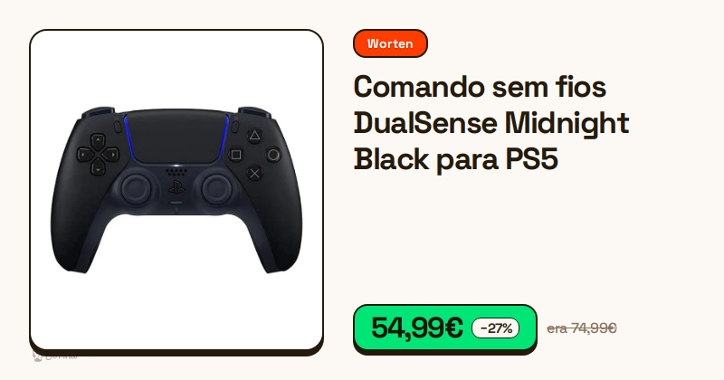 Comando sem fios DualSense na cor Midnight Black