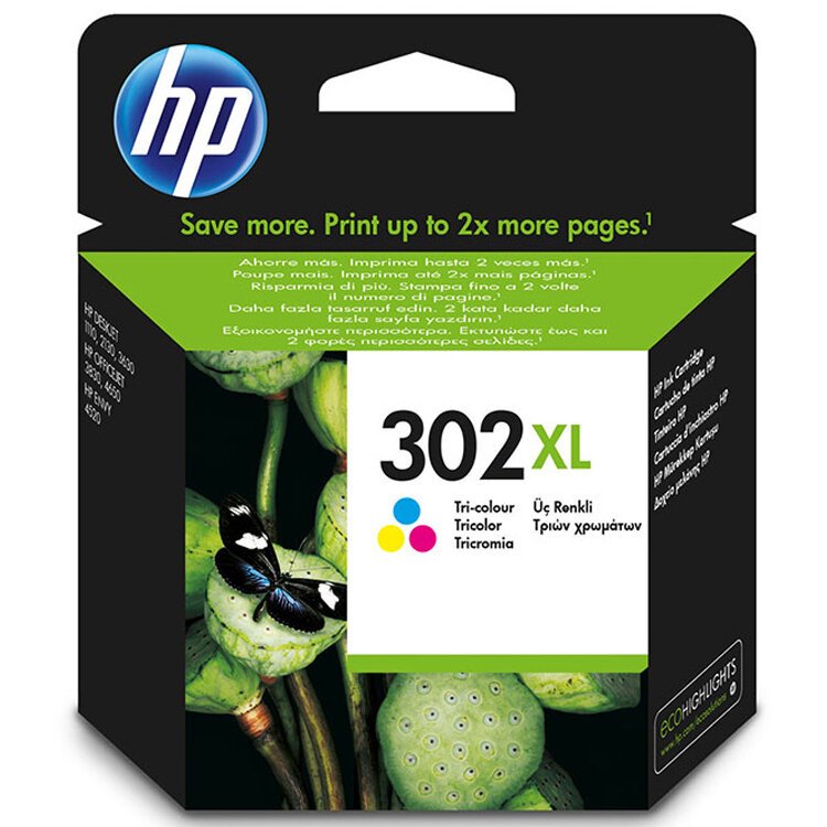 TINTEIRO HP 302 XL TRICOL F6U67A