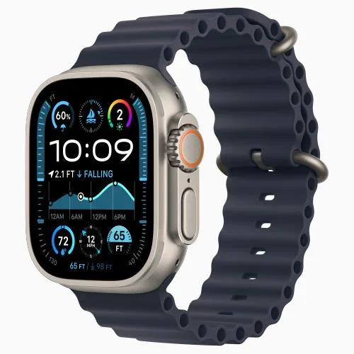 Apple Watch Ultra 2 GPS 49mm - Cellular - Titânio Natural | Bracelete Navy Ocean - Azul