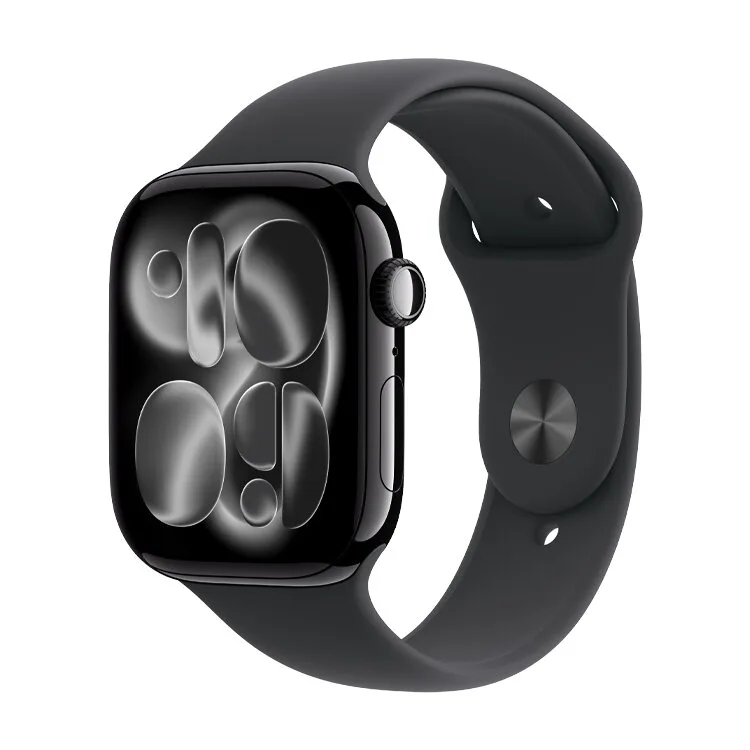 Apple Watch Series 11 Cellular - 46mm - Alumínio Preto Brilhante | Sport Band - Preto - M/L
