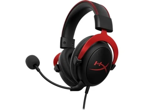 Auscultadores Gaming com Fio HYPERX Cloud II (Over Ear - Multiplataforma - Noise Cancelling - Vermelho)