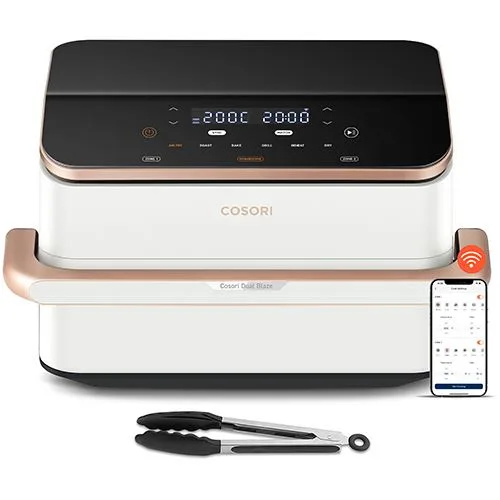 Fritadeira Sem Óleo Airfryer Cosori Dual Blaze Twinfry Chef Edition  10L - Branco