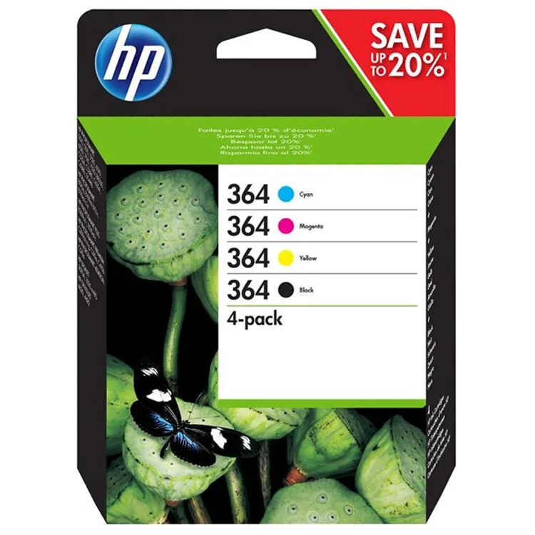 Pack de Tinteiros HP 364 (J3M82AE) - Preto, Ciano, Amarelo, Magenta