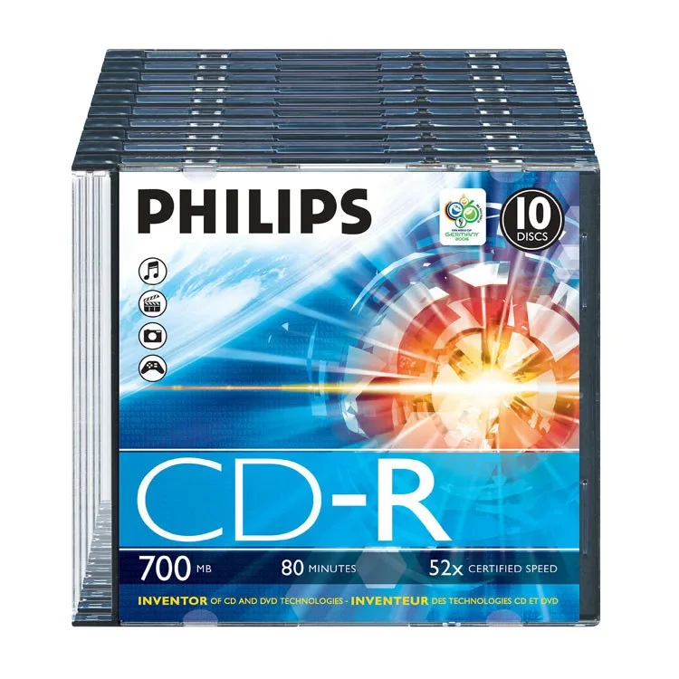 CDR PHILIPS 80 52X (PK10) SLIM