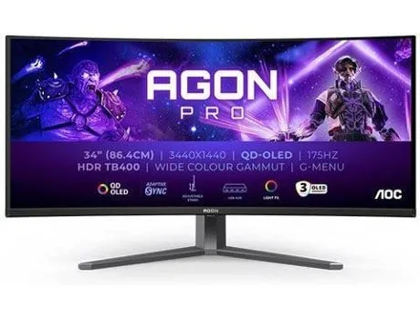 Monitor Gaming Curvo AOC Agon Pro AG346UCD (34'' - 175 Hz - WQHD - Preto)