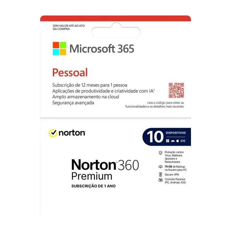 MICROSOFT OFFICE 365 PESSOAL 25 + NORTON