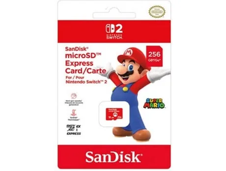 Cartão de Memória SANDISK Nintendo Switch 2 Micro SD Express Card (256 GB)