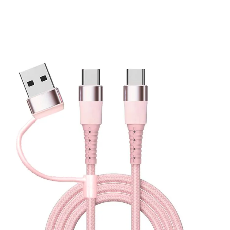 CABO TELEMÓVEL TECH FUZZION USB-C/A PINK