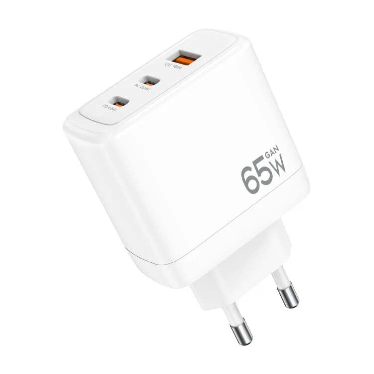CARREGADOR TECH FUZZION 65W GAN USB-A/2XUSB-C