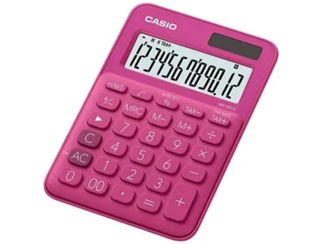 Calculadora Básica CASIO MS-20UC-RD Vermelho (Outlet Caixa Aberta - 12 dígitos)