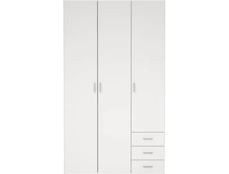 Embalagem de Peças TVILUM para Roupeiro Lisboa 3 portas+ 4 Gavetas (115.8 x 49.5 x 200.4 cm - Branco)