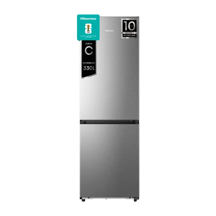 Frigorífico Combinado HISENSE Kitchen Fit RB3K330SAIC (No Frost - 185.6 cm - 330 L - Cinzento)