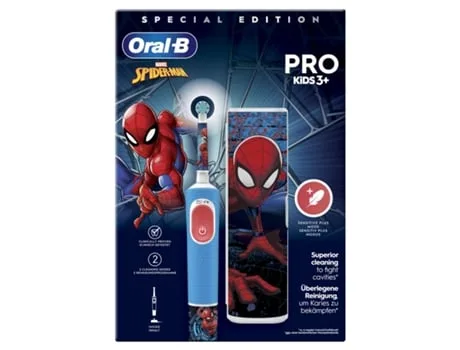 Escova de Dentes Elétrica Criança Oral-B Pro Kids 3+ Spiderman + Estojo De Viagem