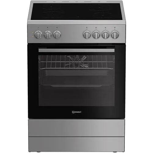 Fogão Elétrico Indesit I6V5PMS | Vitrocerâmica | 4 Zonas | 85x60x60 cm | A | Silver