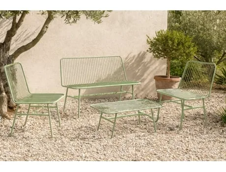 Conjunto ITEM Mesa e 3 Cadeiras (Metal - 115 x 53 x 83 cm - Verde Menta)