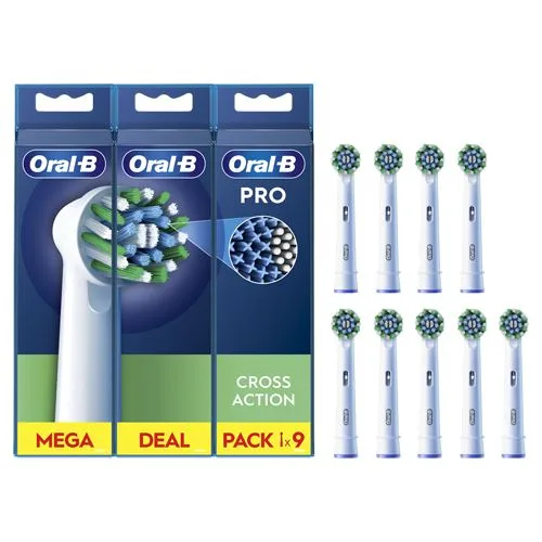 Recarga Escova Dentes ORAL-B Pro Cross Action Branco (9 unidades)