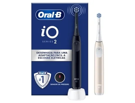 Escova Dentes Elétrica ORAL-B IO2 Duo Preto/Rosa (2 Unidades)