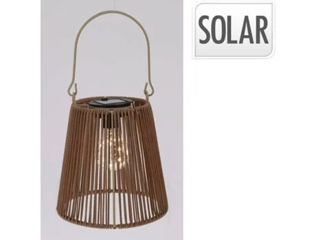 Lanterna Solar Natural PROGARDEN (21 cm - Metal - Castanho)